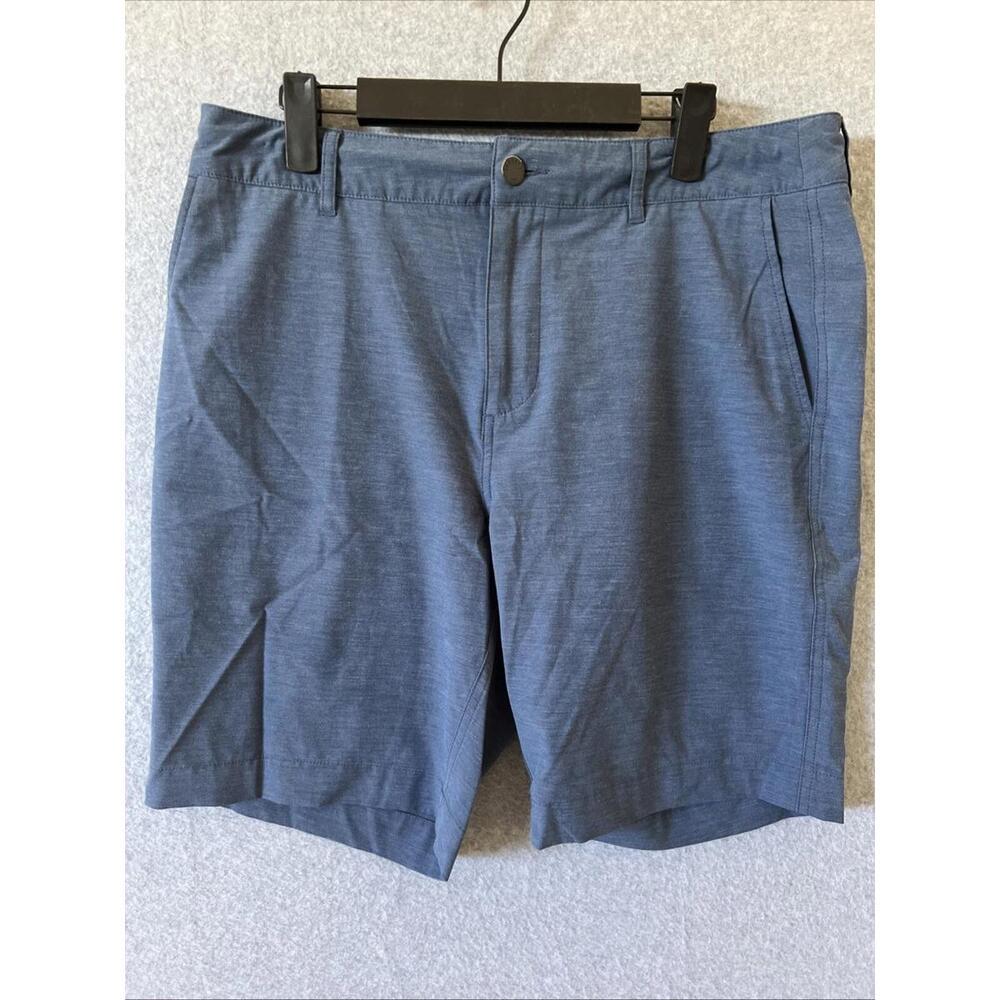 Faherty Mens All Day Shorts 9" Inseam 32 Blue Hybrid Chino Golf Beach Flat Front